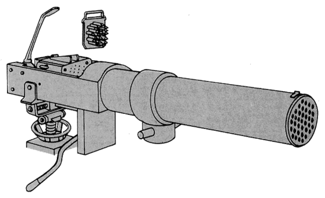 Dibujo de una ametralladora Montigny