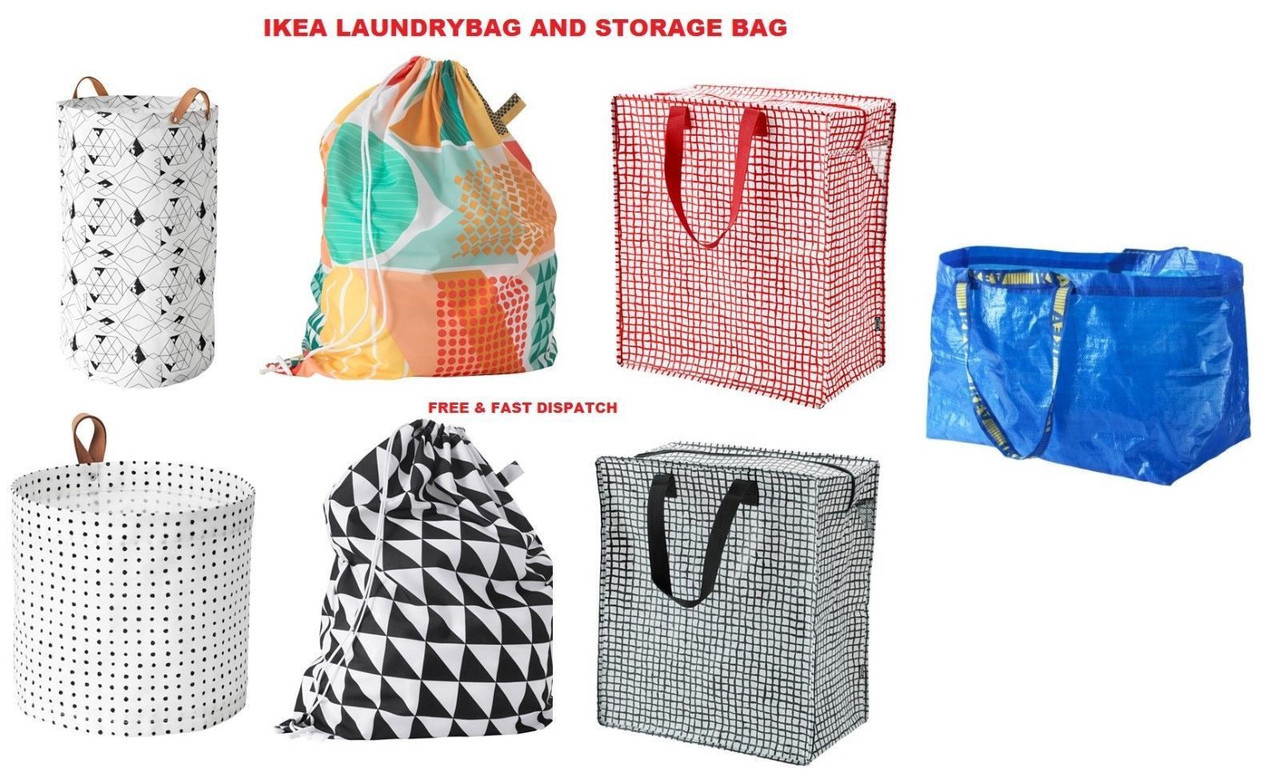 IKEA LAUNDRY STORAGE BAG SHOPPING BAGS ZIPPED STRONG JUMBO LARGE LAUNDRY BAG | eBay