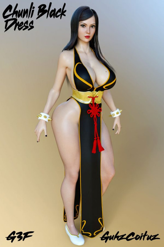 Chun-Li Black Dress for G3F