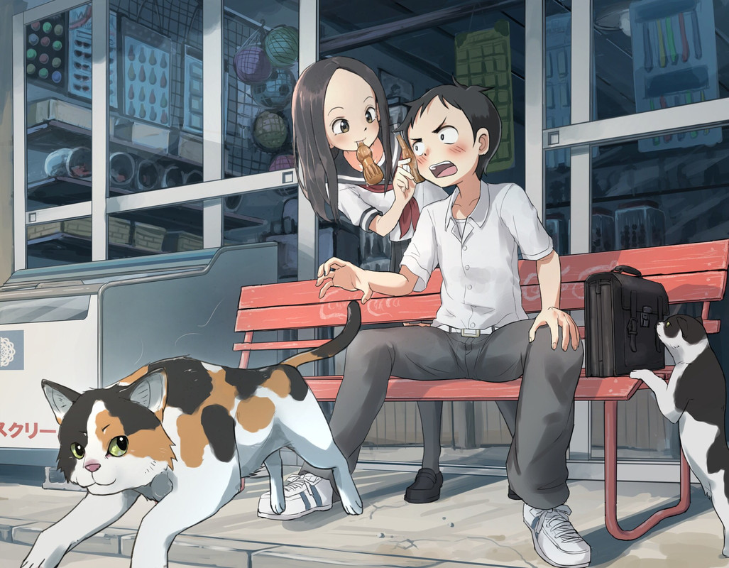 nishikata_and_takagi_san_karakai_jouzu_no_takagi_san_and_papic