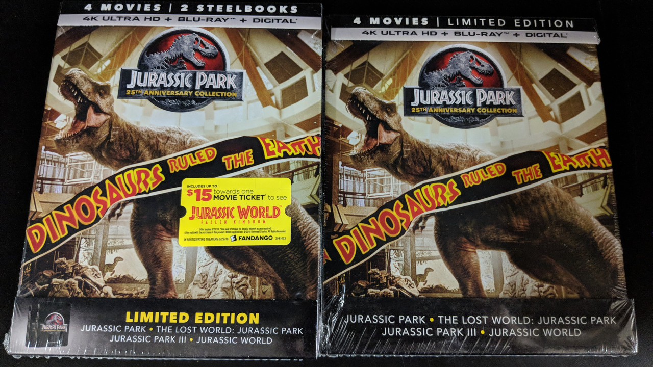 Collection steelbook Jurassic Park Jurassic World 4k uhd