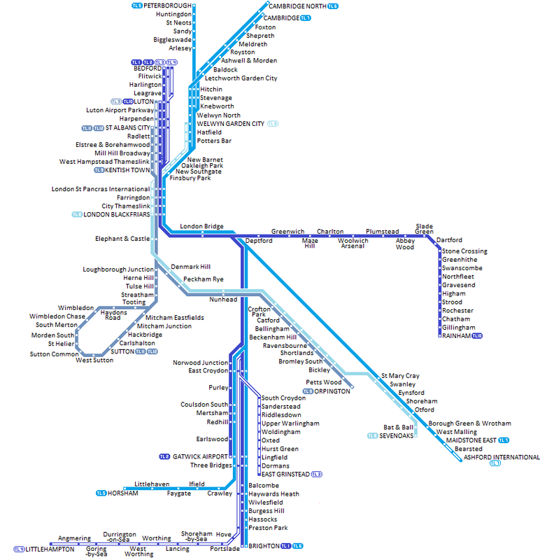 Thameslink Rail Route Map