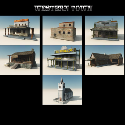 Western town 3D Model