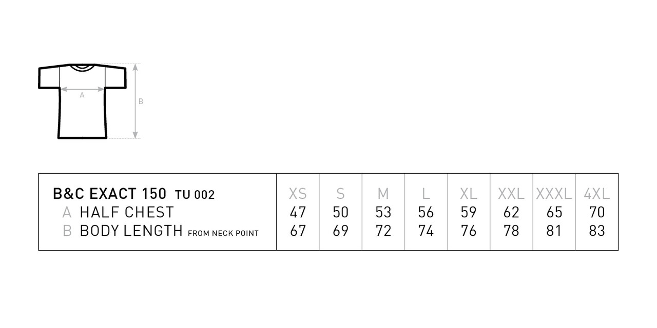 roadster t shirt size chart